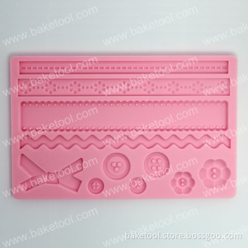 High Quality Button&Rope Silicone Mold Cake Fondant Decoration Mold
